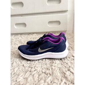Youth Nike Navy Purple Athletic Shoes Size 5.5 lace up